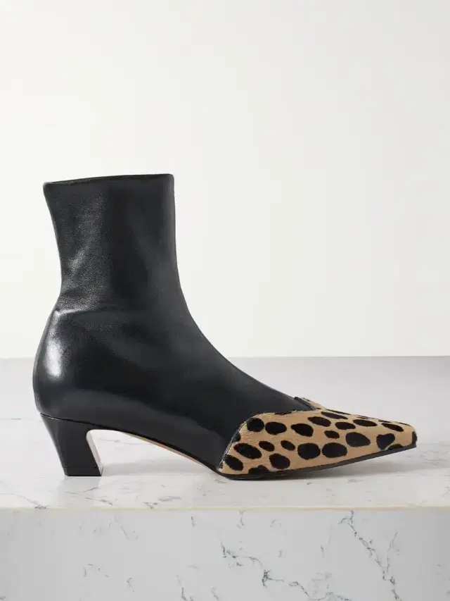 Nevada Leather And Leopard-print Calf Hair Ankle Boots