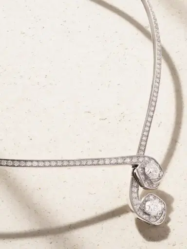 David Morris Frozen Kiss Torque 18-karat White Gold Diamond Necklace | Thumbnail 4