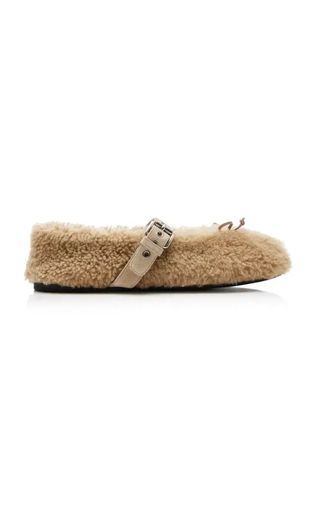 Miu Miu Shearling Ballet Flats
