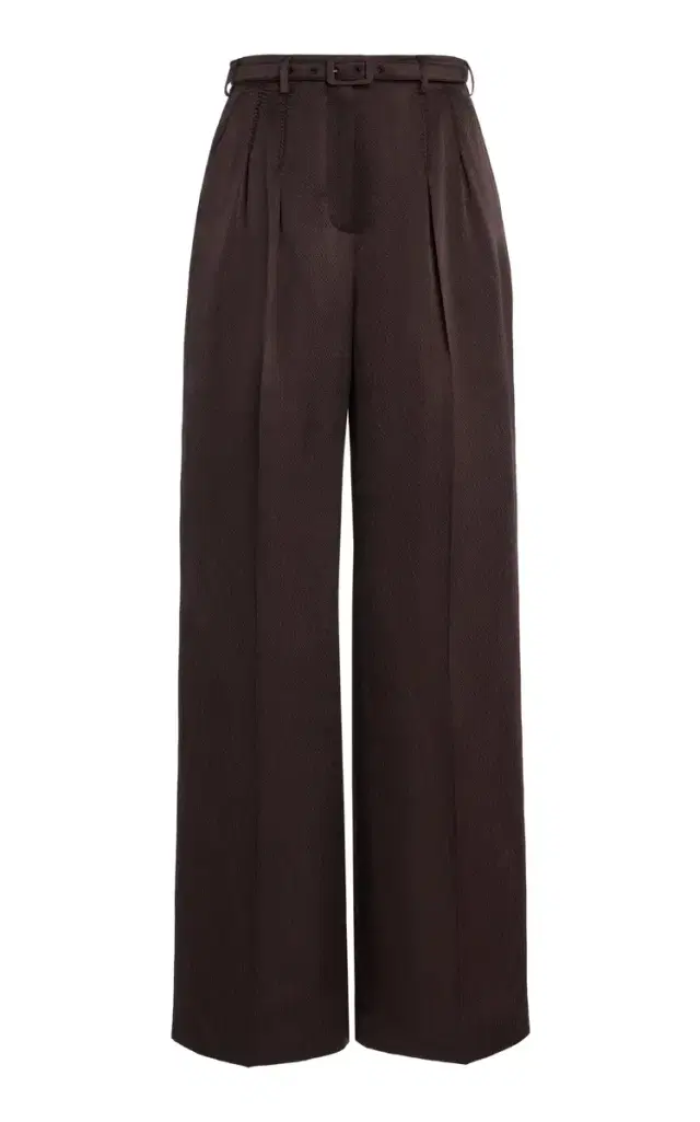 Vargas Pleated Silk Wide-Leg Pants