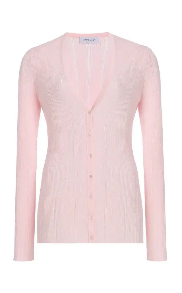 Gabriela Hearst Lillian Pointelle-Knit Wool Cardigan