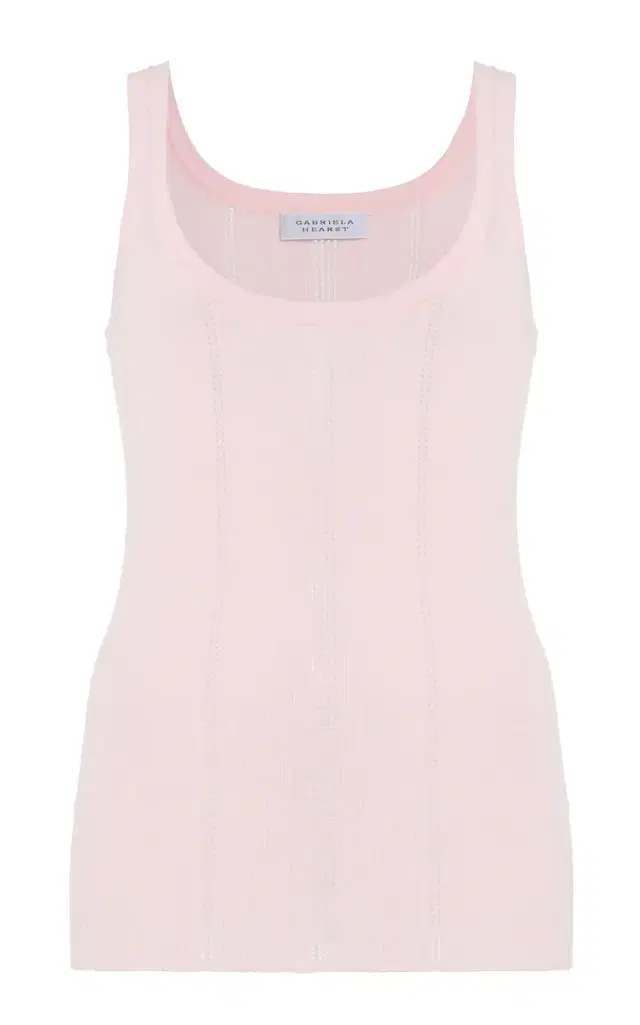 Lucy Pointelle-Knit Wool Tank Top