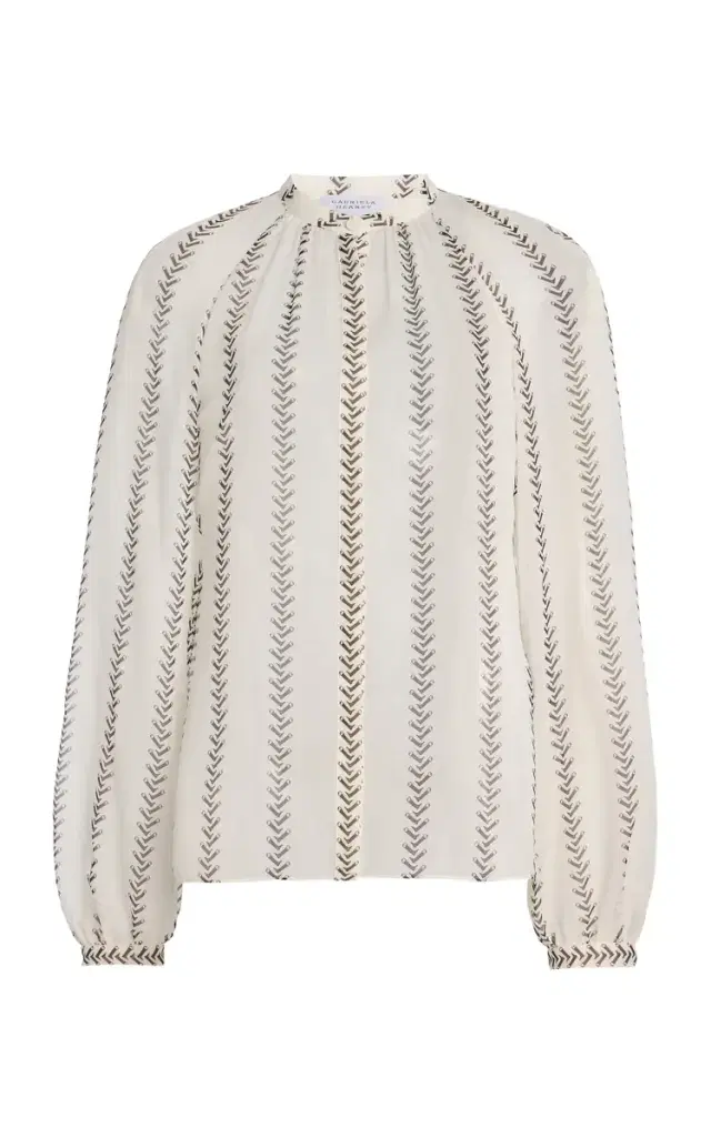 Gian Boot-Striped Silk Top