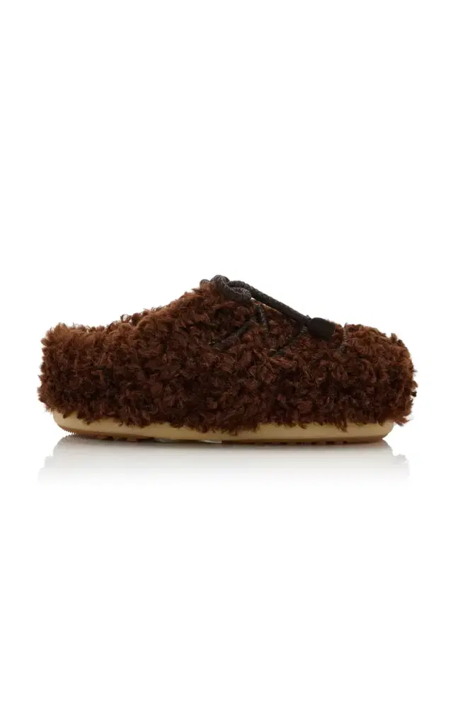 EVX Faux-Shearling Mules
