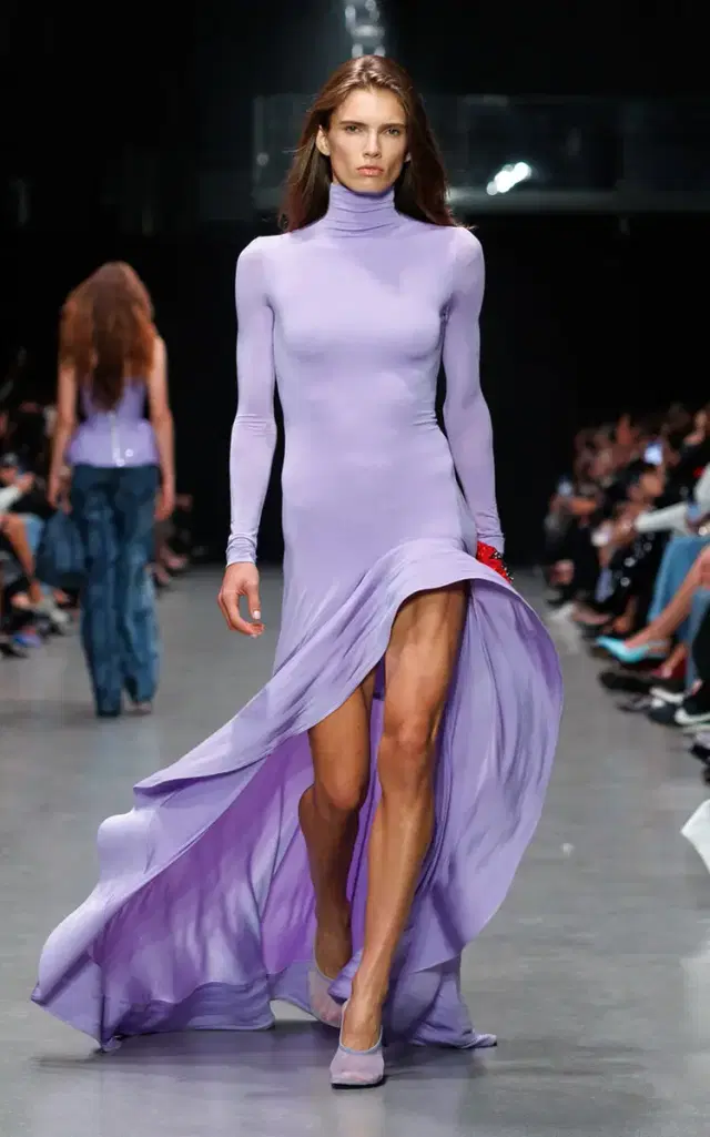 Frill-Detailed Crepe-Jersey Cocktail Dress