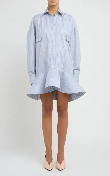 Stella McCartney Peplum Cotton Mini Shirt Dress | Thumbnail 3