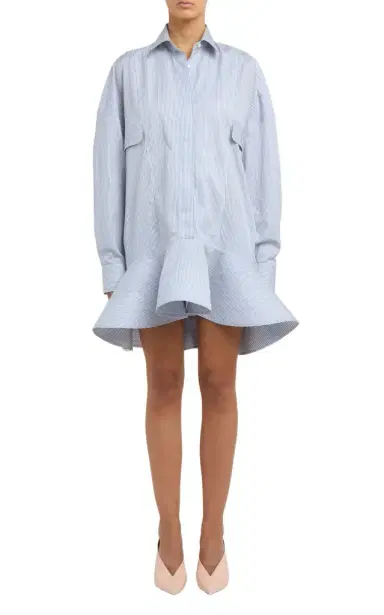 Stella McCartney Peplum Cotton Mini Shirt Dress | Thumbnail 1