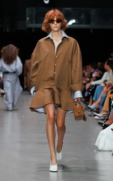 Stella McCartney Peplum Washed-Cotton Mini Shirt Dress | Thumbnail 1