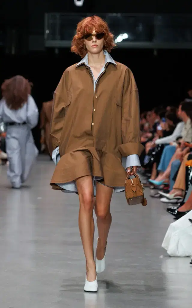 Stella McCartney Peplum Washed-Cotton Mini Shirt Dress