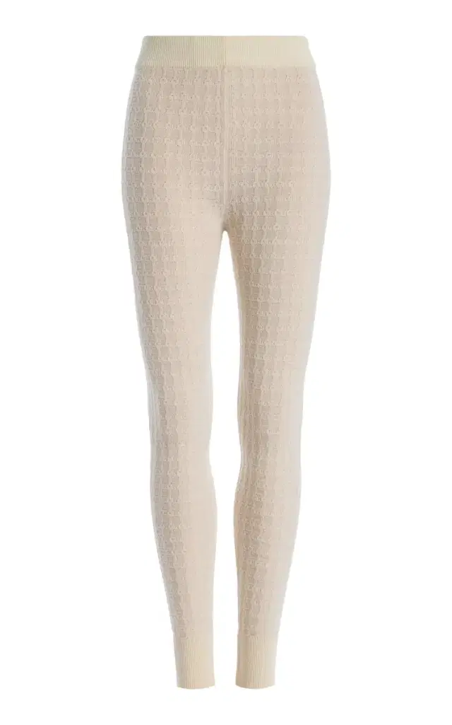 Soleil Cable-Knit Merino Wool Leggings