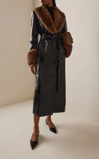 Stand Studio Estella Faux Shearling-Trimmed Vegan Leather Coat | Thumbnail 2 Stand Studio Estella Faux Shearling-Trimmed Vegan Leather Coat | Thumbnail 2