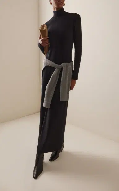LESET Lauren Jersey Turtleneck Maxi Dress | Thumbnail 2 LESET Lauren Jersey Turtleneck Maxi Dress | Thumbnail 2