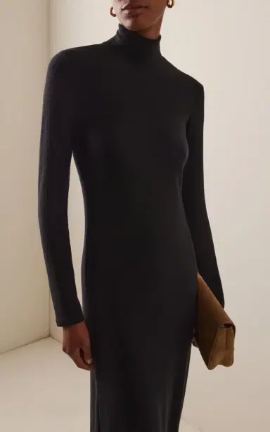 LESET Lauren Jersey Turtleneck Maxi Dress | Thumbnail 3 LESET Lauren Jersey Turtleneck Maxi Dress | Thumbnail 3