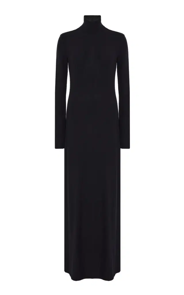 Lauren Jersey Turtleneck Maxi Dress