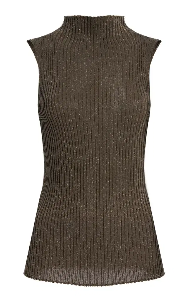 Leset Blake Ribbed-Knit Turtleneck Top
