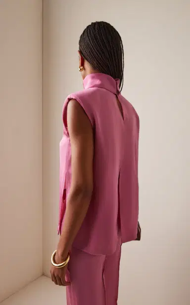 Bevza Exclusive Hustka Satin Scarf-Neck Top | Thumbnail 4 Bevza Exclusive Hustka Satin Scarf-Neck Top | Thumbnail 4