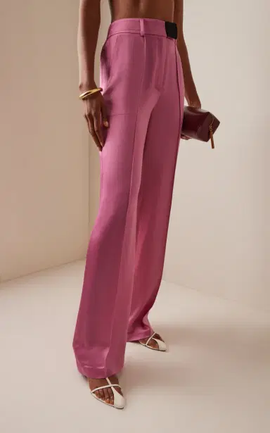 BEVZA Exclusive Bra Closure Satin Trousers | Thumbnail 3