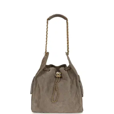 Chanel Chanel Medium 25 Hobo Bag Dark Grey Suede Antique Gold Hardware | Thumbnail 6 Chanel Chanel Medium 25 Hobo Bag Dark Grey Suede Antique Gold Hardware | Thumbnail 6