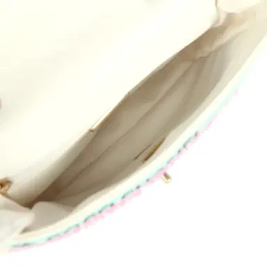 Chanel Chanel Mini Striped Coco Flap Bag Multicolor White Sequins Light Gold Hardware | Thumbnail 8