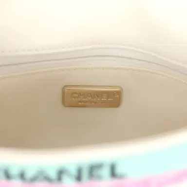 Chanel Chanel Mini Striped Coco Flap Bag Multicolor White Sequins Light Gold Hardware | Thumbnail 9