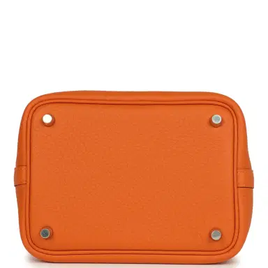 HERMÈS Hermes Picotin Lock 18 Orange Clemence Palladium Hardware | Thumbnail 6 HERMÈS Hermes Picotin Lock 18 Orange Clemence Palladium Hardware | Thumbnail 6