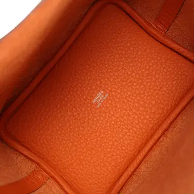 HERMÈS Hermes Picotin Lock 18 Orange Clemence Palladium Hardware | Thumbnail 7 HERMÈS Hermes Picotin Lock 18 Orange Clemence Palladium Hardware | Thumbnail 7