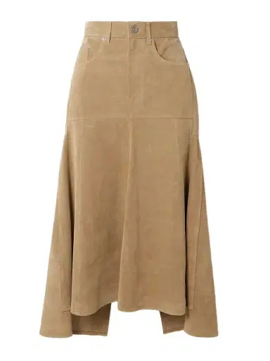 Victoria Beckham Paneled Suede Midi Skirt | Thumbnail 1