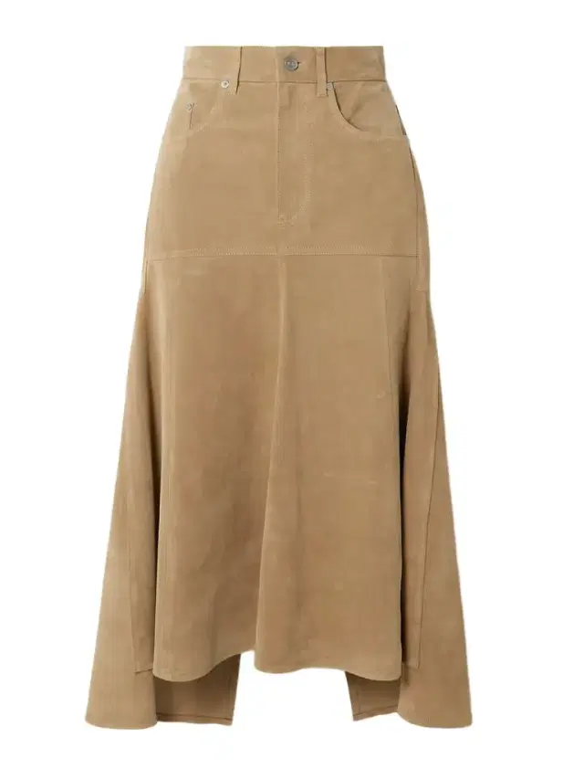 Paneled Suede Midi Skirt