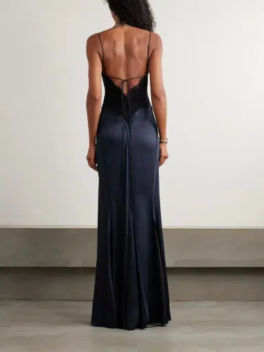 Victoria Beckham Lace-trimmed Crepe And Satin-crepe Gown | Thumbnail 3 Victoria Beckham Lace-trimmed Crepe And Satin-crepe Gown | Thumbnail 3