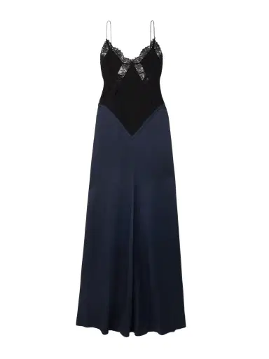 Victoria Beckham Lace-trimmed Crepe And Satin-crepe Gown | Thumbnail 1 Victoria Beckham Lace-trimmed Crepe And Satin-crepe Gown | Thumbnail 1