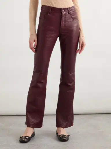 Chloé Textured-leather Flared Pants | Thumbnail 3