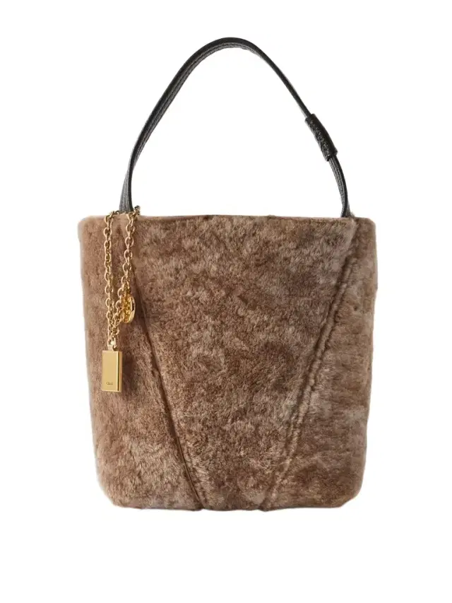 Spin Embellished Leather-trimmed Shearling Tote
