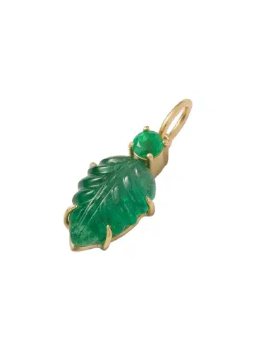 Irene Neuwirth Leaf 18-karat Gold Emerald Pendant | Thumbnail 1