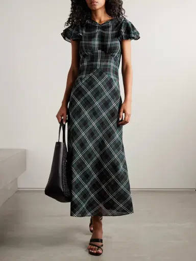 DÔEN Seraphine Checked Cotton-twill Midi Dress | Thumbnail 2