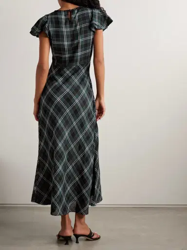 DÔEN Seraphine Checked Cotton-twill Midi Dress | Thumbnail 3
