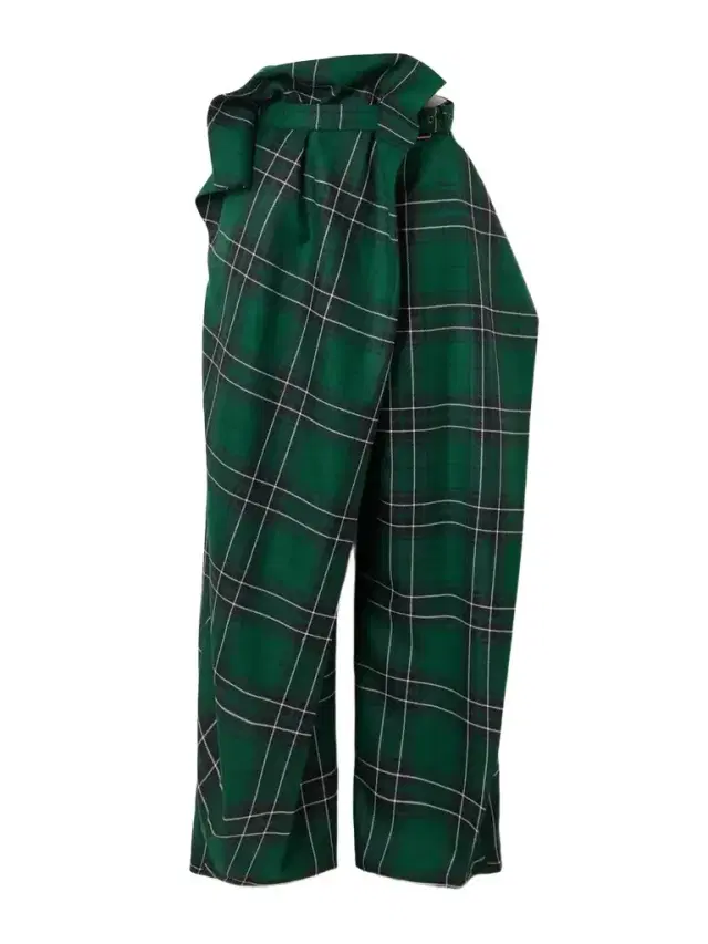 Draped Layered Checked Wool-twill Wide-leg Pants