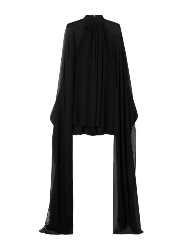 Eterea Cape-effect Silk-crepon Halterneck Mini Dress