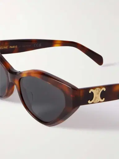 CELINE Eyewear Triomphe Cat-eye Tortoiseshell Acetate Sunglasses | Thumbnail 4 CELINE Eyewear Triomphe Cat-eye Tortoiseshell Acetate Sunglasses | Thumbnail 4