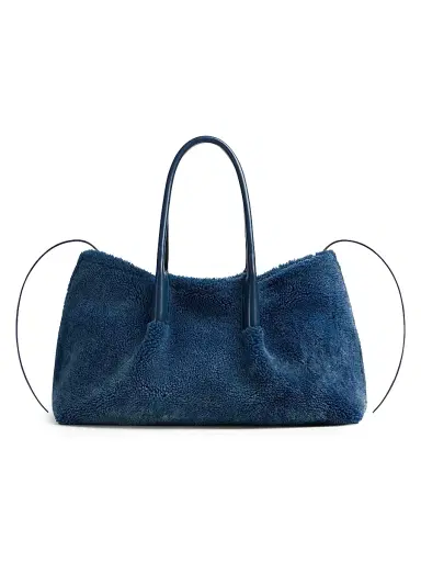 Bottega Veneta Women's Pinacoteca Reversible Shearling Tote - Ocean Pacific | Thumbnail 1 Bottega Veneta Women's Pinacoteca Reversible Shearling Tote - Ocean Pacific | Thumbnail 1