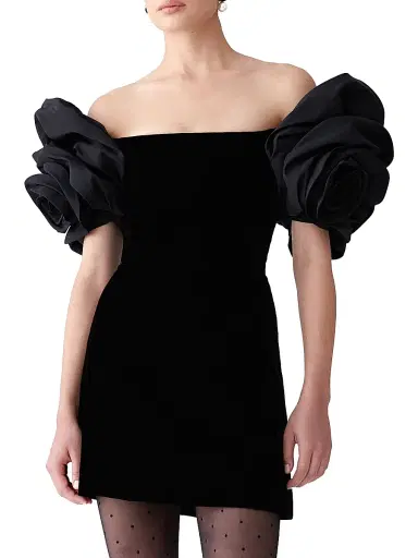 Carolina Herrera Women's Rosette-Sleeve Cocktail Dress | Thumbnail 2 Carolina Herrera Women's Rosette-Sleeve Cocktail Dress | Thumbnail 2