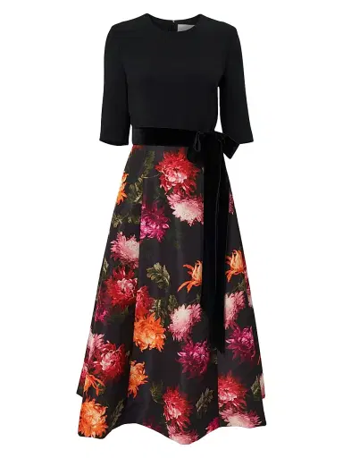 Carolina Herrera Women's Chrysanthemum-Print Bow-Detail Cocktail Dress | Thumbnail 1 Carolina Herrera Women's Chrysanthemum-Print Bow-Detail Cocktail Dress | Thumbnail 1