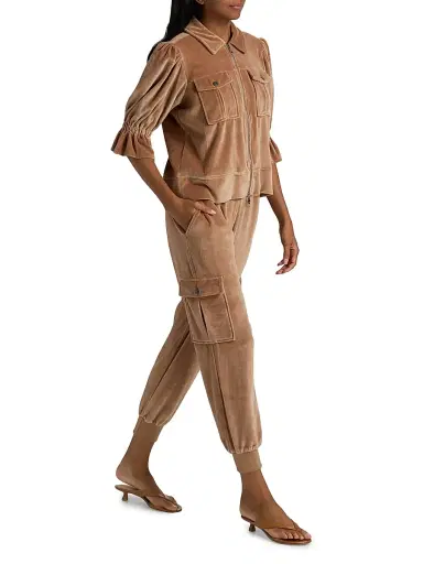 Cinq à Sept Women's Giles Velour Jogger Pants - Mocha - Size Medium | Thumbnail 2 Cinq à Sept Women's Giles Velour Jogger Pants - Mocha - Size Medium | Thumbnail 2