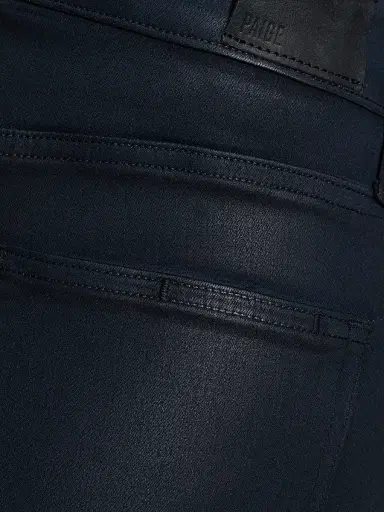 PAIGE Women's Anessa Coated High-Rise Wide-Leg Jeans - Navy Seascape Luxe Coating | Thumbnail 7