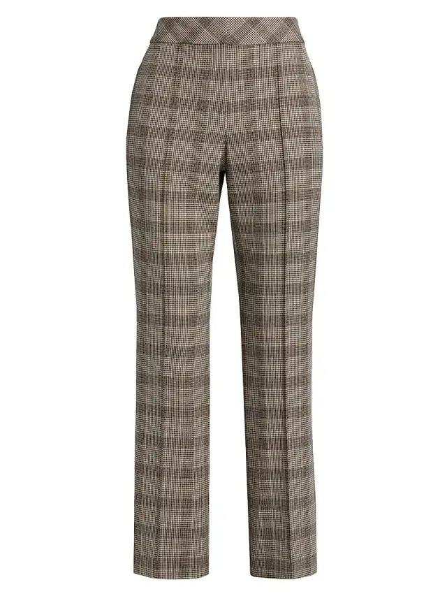Elie Tahari Women's Elodie Plaid Straight-Leg Pants - French Plaid