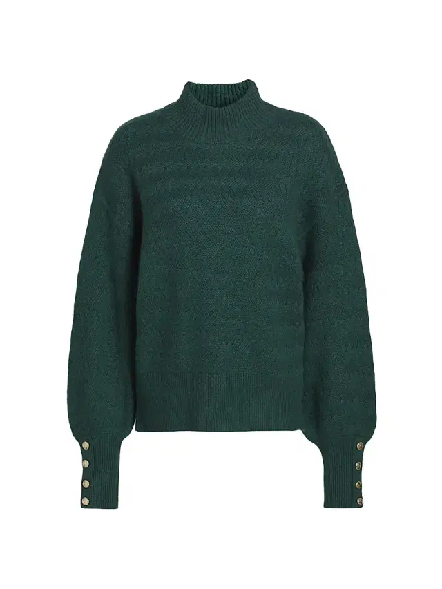 Elie Tahari Women's Tricia Turtleneck Cashmere Sweater - Deep Forest