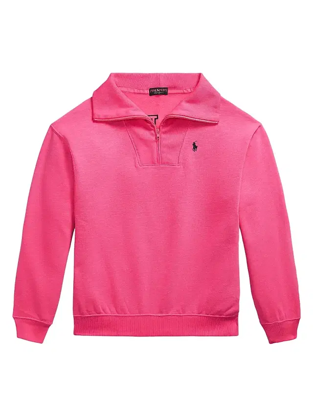 Polo Ralph Lauren Women's Pink Pony Fleece Half-Zip Sweatshirt - Pink