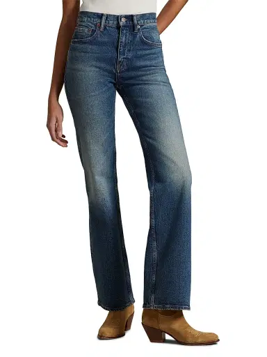 Polo Ralph Lauren Women's High-Rise Straight-Leg Jeans - Peoria Wash | Thumbnail 3