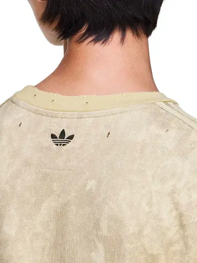 Adidas Men's x SFTM ADI006 Logo-Embroidered Cotton Crewneck T-Shirt - Clay Savannah - Size XL | Thumbnail 8