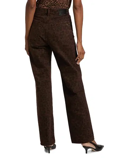 rag & bone Women's Shea Leopard-Print Relaxed-Fit Straight Jeans - Leopard | Thumbnail 5