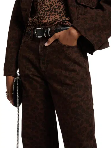 rag & bone Women's Shea Leopard-Print Relaxed-Fit Straight Jeans - Leopard | Thumbnail 6